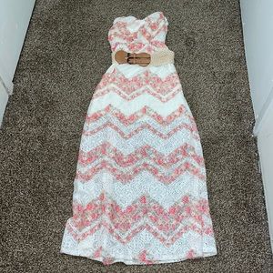 Floral & Cream dress with belt